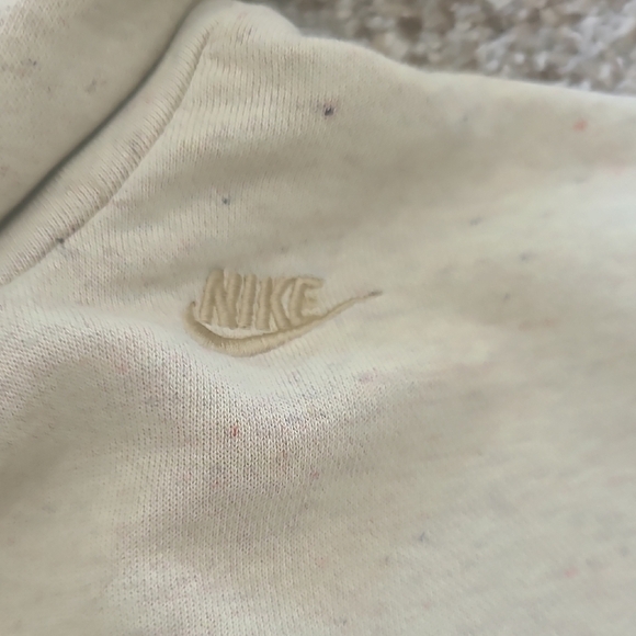 Nike Speckeled Cream Cropped Hooded Sweatshirt - Picture 3 of 7